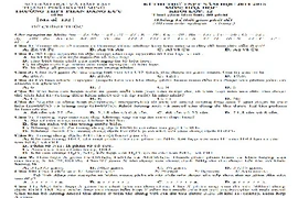 Đề thi thử THPT quốc gia 2015 môn Hóa học THPT Phan Đăng Lưu TP HCM