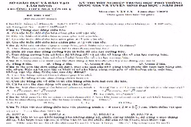 Đề thi thử THPT quốc gia 2015 môn Vật Lý THPT Nguyễn Huệ và đáp án