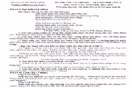 Đề thi thử THPT quốc gia 2015 môn Ngữ Văn THPT Lý Tự Trọng