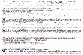Đề thi thử THPT quốc gia 2015 môn Hóa chuyên Thăng Long