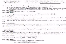 Đề thi thử THPT quốc gia 2015 môn Toán chuyên Lương Văn Chánh và đáp án