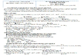 Đề thi thử THPT quốc gia 2015 môn Hóa học THPT Nguyễn Trãi