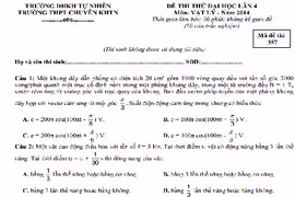 Đề thi thử THPT quốc gia 2015 môn Lý chuyên KHTN và đáp án