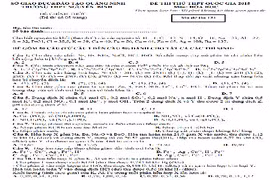Đề thi thử THPT quốc gia 2015 môn Hóa học THPT Nguyễn Bình