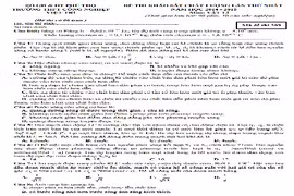 Đề thi thử THPT quốc gia 2015 môn Vật Lý tỉnh Phú Thọ