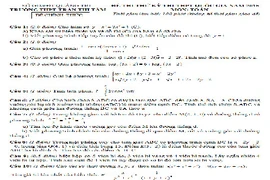 Đề thi thử THPT quốc gia 2015 môn Toán tỉnh Quảng Trị và đáp án