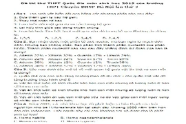 Đề thi thử THPT quốc gia môn Sinh chuyên ĐHSP HN năm 2015 