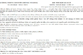  Đề thi thử THPT quốc gia 2015 môn Sinh chuyên Hùng Vương và đáp án