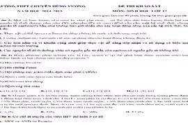  Đề thi thử THPT quốc gia 2015 môn Sinh chuyên Hùng Vương và đáp án