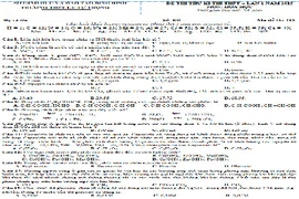 Đề thi thử THPT quốc gia 2015 môn Hóa học THPT Lý Tự Trọng
