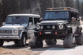 SUV Mercedes-Benz G500 độ bánh xe tăng chạy tuyết từ Delta 4x4