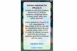  iPhone 5 phải cập nhật iOS 10.3.4 để không thành cục gạch