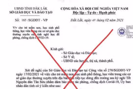 Điều tra việc giả mạo văn bản Sở GD-ĐT Đắk Lắk cho học sinh nghỉ học