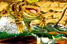 Sửng sốt ếch quỷ khổng lồ từng ăn thịt khủng long con