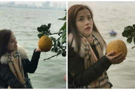 Chân dung cô nàng dễ thương lỡ tay làm rụng bưởi trên chùa