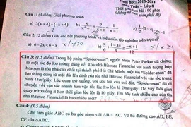 Đề kiểm tra Toán “đậm chất teen“