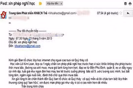 Cụ bà viết đơn xin nghỉ học vì… “đường xa ướt mưa“