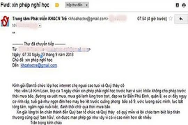 Cụ bà viết đơn xin nghỉ học vì… “đường xa ướt mưa“