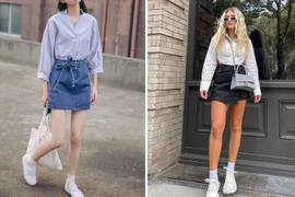 Phối váy với giày thể thao theo xu hướng hè 2023