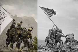Taliban tái diễn cảnh cắm cờ mô phỏng sự kiện Iwo Jima sau 76 năm