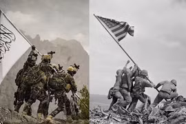 Taliban tái diễn cảnh cắm cờ mô phỏng sự kiện Iwo Jima sau 76 năm