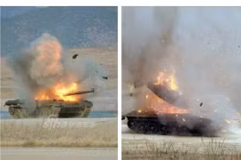 Khiếp tên lửa mới của Triều Tiên bắn “đứt đầu” xe tăng