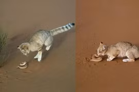 Thú vị loài mèo sa mạc, tiêu diệt rắn độc trong tích tắc