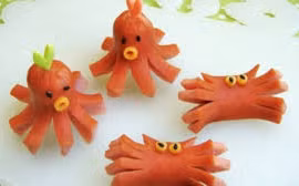 Biến xúc xích thành sinh vật biển đáng yêu chẳng nỡ ăn