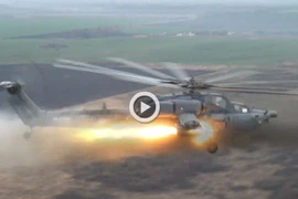 Xem "thợ săn đêm" Mi-28N khai hỏa tiêu diệt mục tiêu
