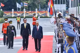 Thủ tướng Thái Lan Prayuth Chan-o-cha chủ trì lễ đón Chủ tịch nước Nguyễn Xuân Phúc và phu nhân