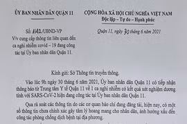 Quận 11 thông báo về ca nghi nhiễm là cán bộ UBND quận