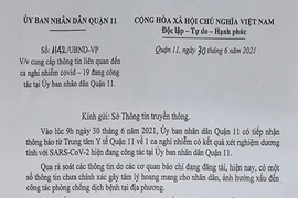 Quận 11 thông báo về ca nghi nhiễm là cán bộ UBND quận
