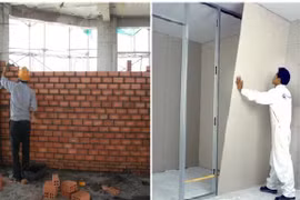 Đủ mẫu tường vách thạch cao... nên dùng thay tường gạch? 