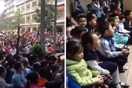 Học sinh tiểu học say sưa hát "Chắc ai đó sẽ về"