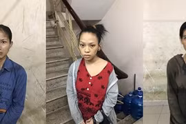 Nhóm đối tượng tại công an.