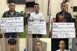 Nhóm đối tượng tại công an.