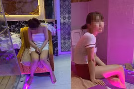 Các nữ nhân viên trong tình trạng thiếu vải, hở hang.