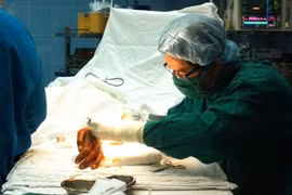 Công an ở hiện trường.