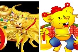 3 con giáp chuẩn bị may túi 3 gang đựng may mắn, tiền tình