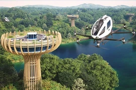 Sân bay đặc biệt giống cây bao báp dành riêng cho taxi bay