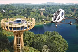 Sân bay đặc biệt giống cây bao báp dành riêng cho taxi bay