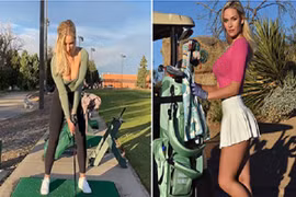 Mỹ nhân làng Golf ngượng chín mặt vì mặc áo hớ hênh ra sân 