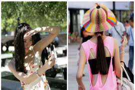 Trời nóng, giới trẻ Bắc Kinh đua nhau mặc mát mẻ xuống phố