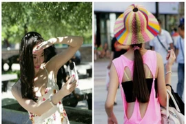 Trời nóng, giới trẻ Bắc Kinh đua nhau mặc mát mẻ xuống phố