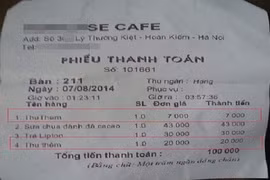 Bạn trẻ bức xúc vì quán cafe thu thêm khoản phụ