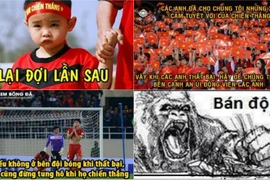 Ảnh chế lan truyền trên mạng về thất bại của ĐTVN tại Mỹ Đình