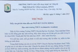 Hiệu trưởng trường chuyên Sư phạm gửi thư chiêu sinh học sinh giỏi cấp tỉnh