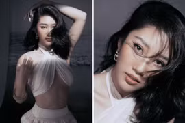 Thúy Ngân khoe eo thon, chân dài