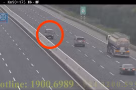 Rùng mình clip ô tô phóng ngược chiều gần 5 km trên cao tốc Hà Nội - Hải Phòng