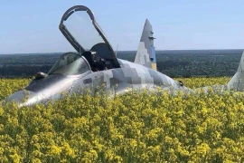 MiG-29 hạ cánh khẩn cấp xuống cánh đồng hoa cải